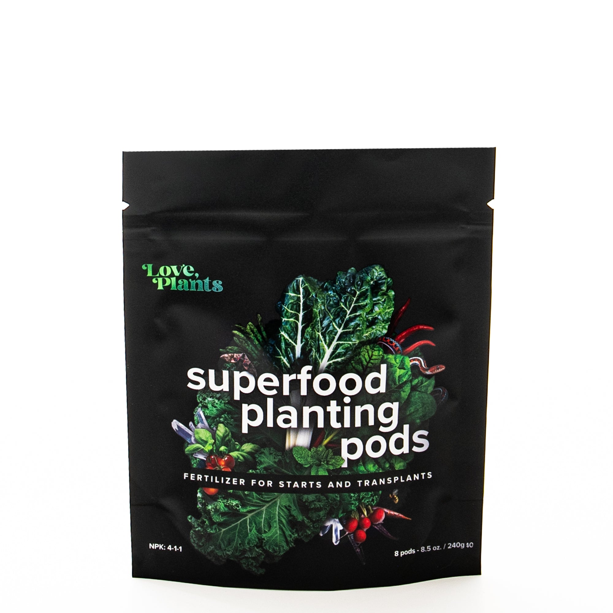 Superfood Veggie Planting Pods front of bag product image